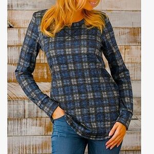 ELLIOTT & VINE Plaid checked long sleeves shirt women’s size 1X